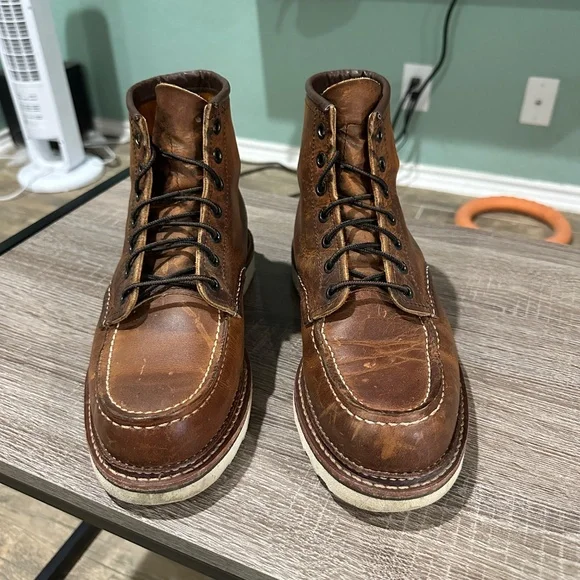 Red Wing Classic 1907 Moc Toe Boot Size 7.5 D Copper Rough and Tough - Picture 3 of 12